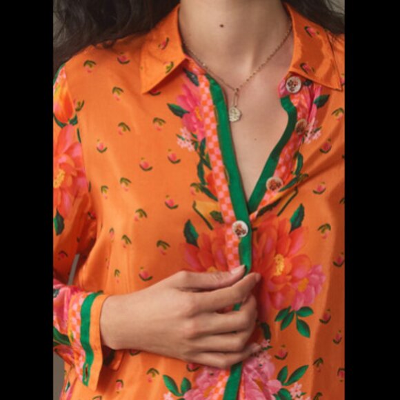 Brand New Farm Rio Fruit Garden Long-Sleeve Buttondown Shirt - Picture 3 of 16